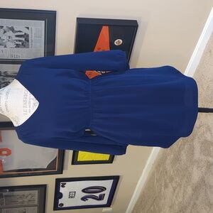 Navy Blue mini dress geometric back